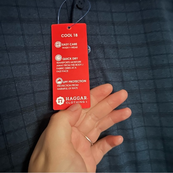 Haggar Cool 18 Performance Polo Shirt Mens Small S/CH Easy Care Quick Dry - Picture 4 of 7